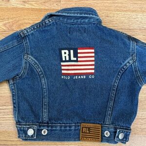 Ralph Lauren baby/ infant 3-12month Denim Jacket with Flag Logo - Blue
